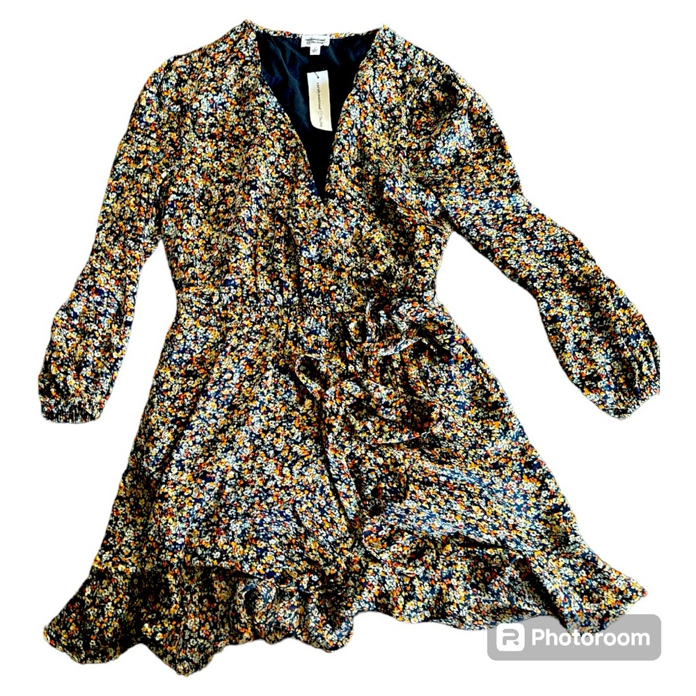 Floral print wrap dress